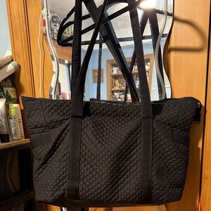 Black Quilted Tote Bag